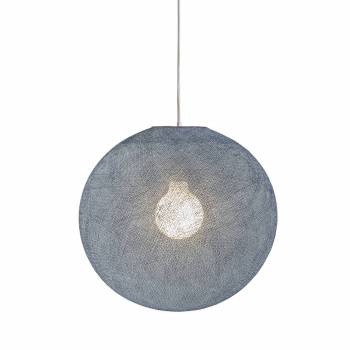 Abat-jour globe denim 50 et sa suspension - Suspension simple - La Case de Cousin Paul