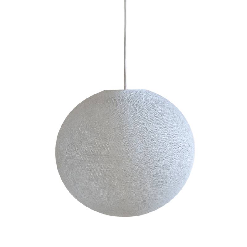 Abat-jour globe gris perle 50 et sa suspension - Suspension simple - La Case de Cousin Paul