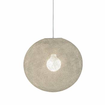 Abat-jour globe gris perle 50 et sa suspension - Suspension simple - La Case de Cousin Paul