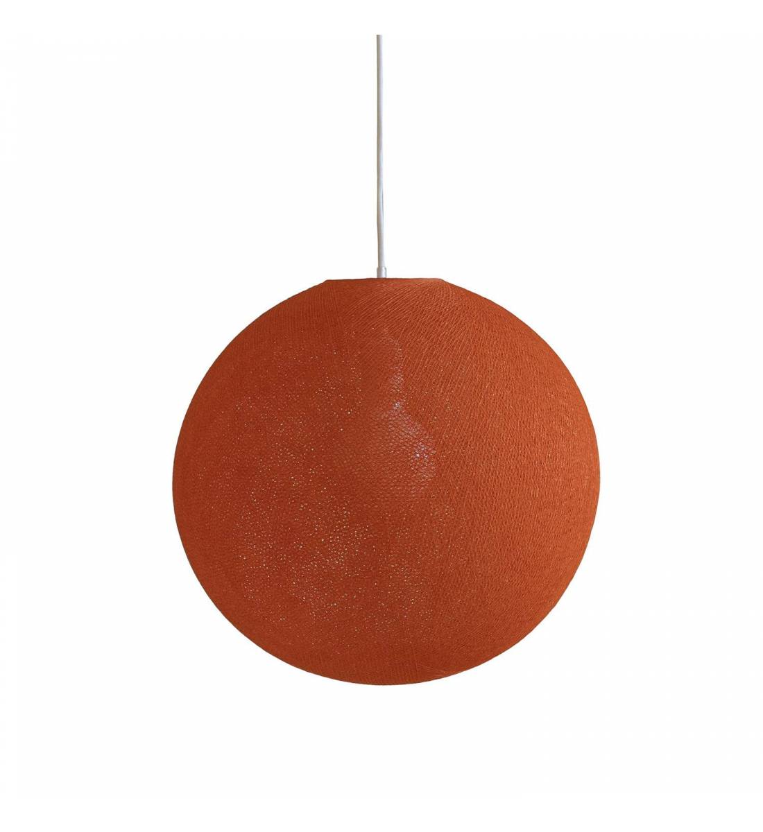 Abat-jour globe orange fifty 50 et sa suspension - Suspension simple - La Case de Cousin Paul