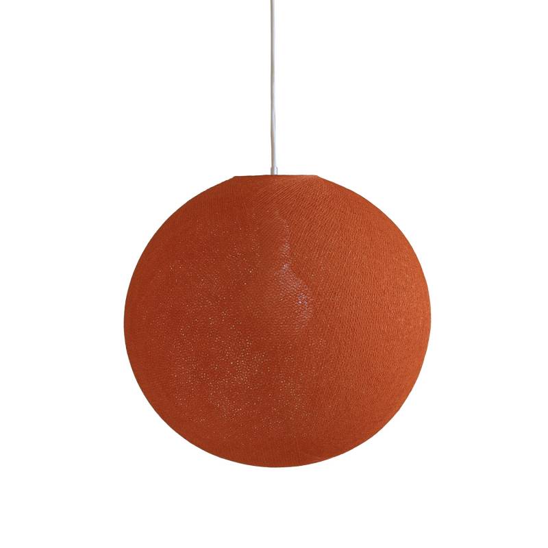 Abat-jour globe orange fifty 50 et sa suspension - Suspension simple - La Case de Cousin Paul