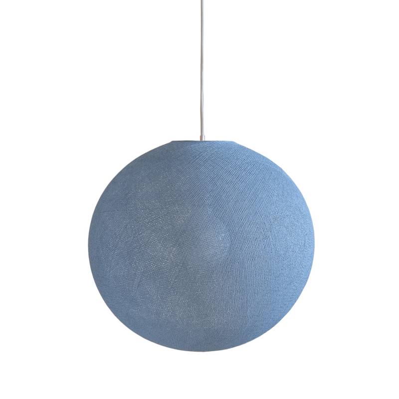 Abat-jour globe denim 67 avec suspension - Suspension simple - La Case de Cousin Paul