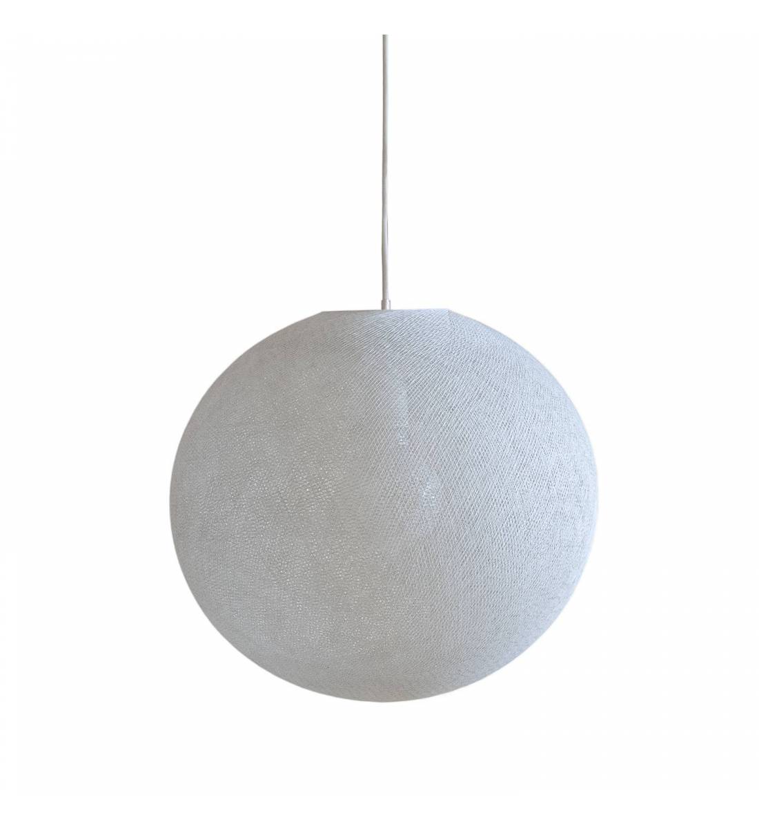 Abat-jour globe gris perle 67 avec suspension - Suspension simple - La Case de Cousin Paul