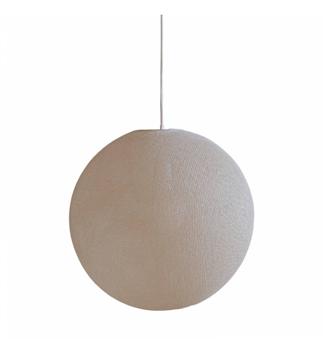 Abat-jour globe lin 67 avec suspension - Suspension simple - La Case de Cousin Paul