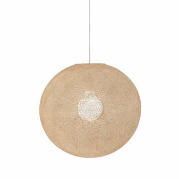 Abat-jour globe lin 67 avec suspension - Suspension simple - La Case de Cousin Paul