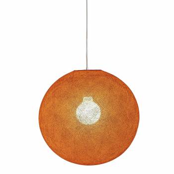 Abat-jour globe orange fifty 67 avec suspension - Suspension simple - La Case de Cousin Paul