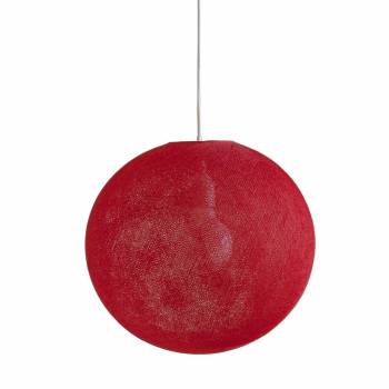 Abat-jour globe rouge 67 avec suspension - Suspension simple - La Case de Cousin Paul