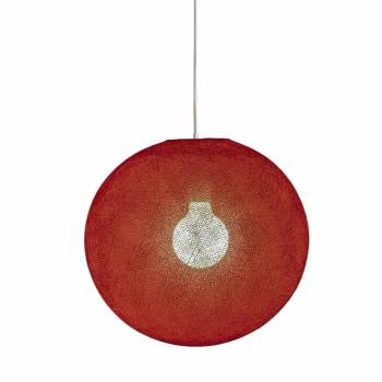 Abat-jour globe rouge 67 avec suspension - Suspension simple - La Case de Cousin Paul