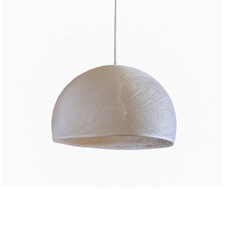 Abat-jour coupole écru 50 et sa suspension simple - Single Pendant lamp - La Case de Cousin Paul