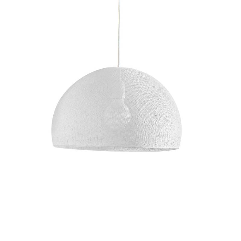 Abat-jour coupole blanc 50 et sa suspension simple - Single Pendant lamp - La Case de Cousin Paul