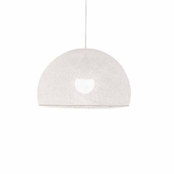 Abat-jour coupole blanc 50 et sa suspension simple - Single Pendant lamp - La Case de Cousin Paul