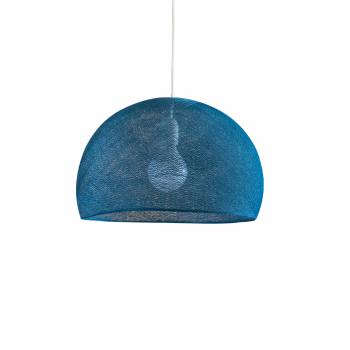 Abat-jour coupole bleu paon 50 et sa suspension simple - Single Pendant lamp - La Case de Cousin Paul