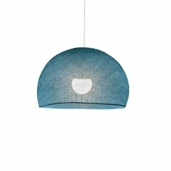 Abat-jour coupole bleu paon 50 et sa suspension simple - Single Pendant lamp - La Case de Cousin Paul