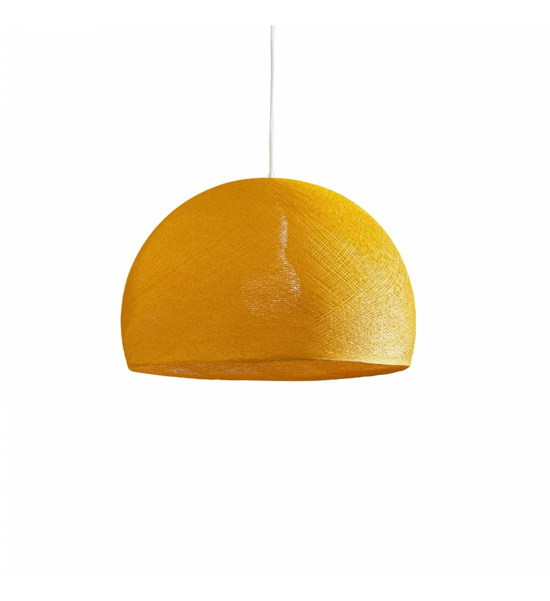 Abat-jour coupole curry 50 et sa suspension simple - Single Pendant lamp - La Case de Cousin Paul