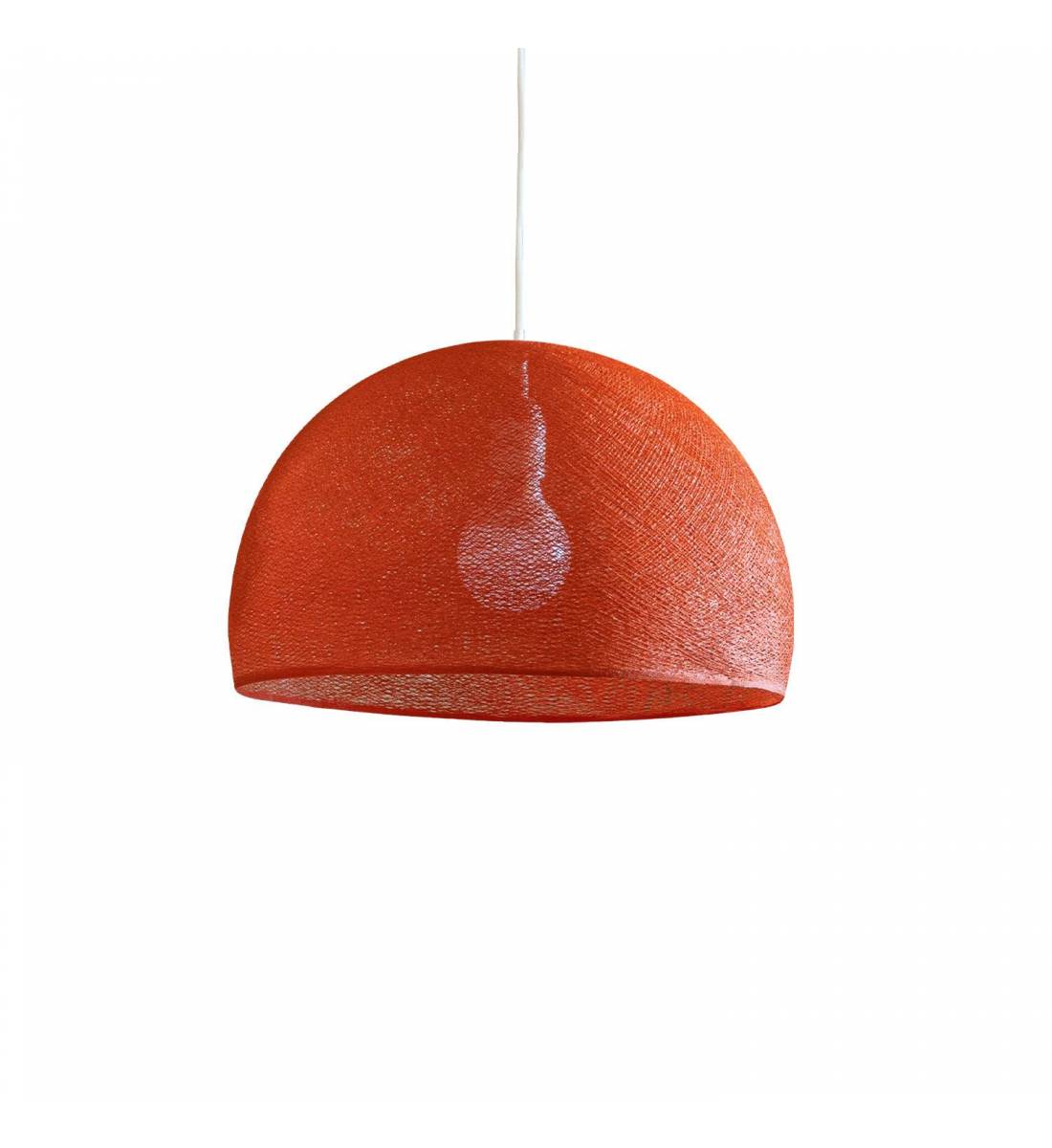 Abat-jour coupole orange fifty 50 et sa suspension simple - Single Pendant lamp - La Case de Cousin Paul