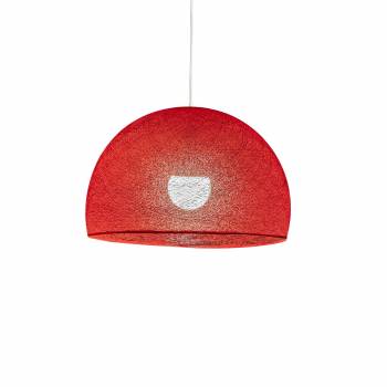 Abat-jour coupole rouge 50 et sa suspension simple - Single Pendant lamp - La Case de Cousin Paul