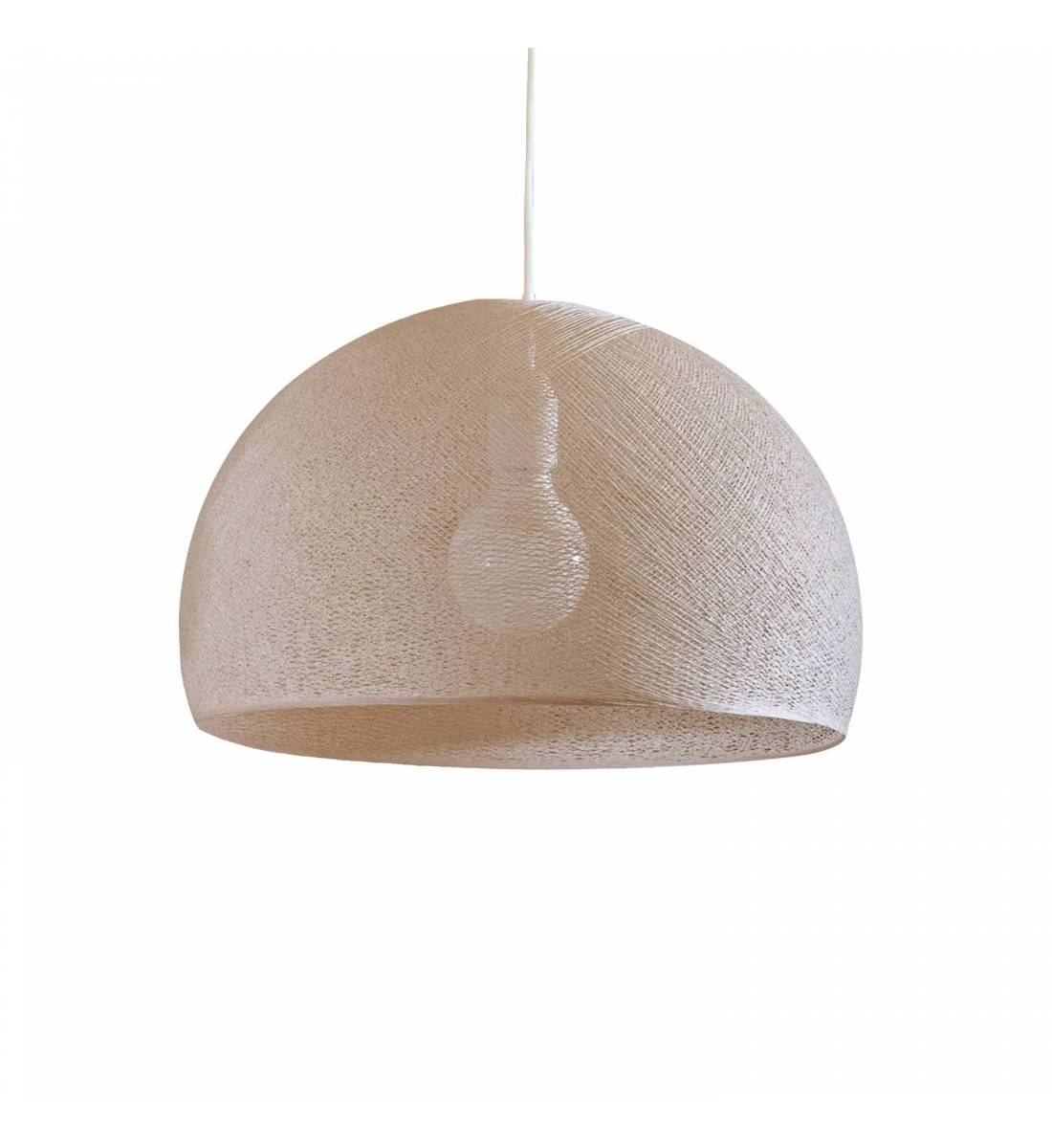 Abat-jour coupole lin 67 avec suspension simple - Single Pendant lamp - La Case de Cousin Paul