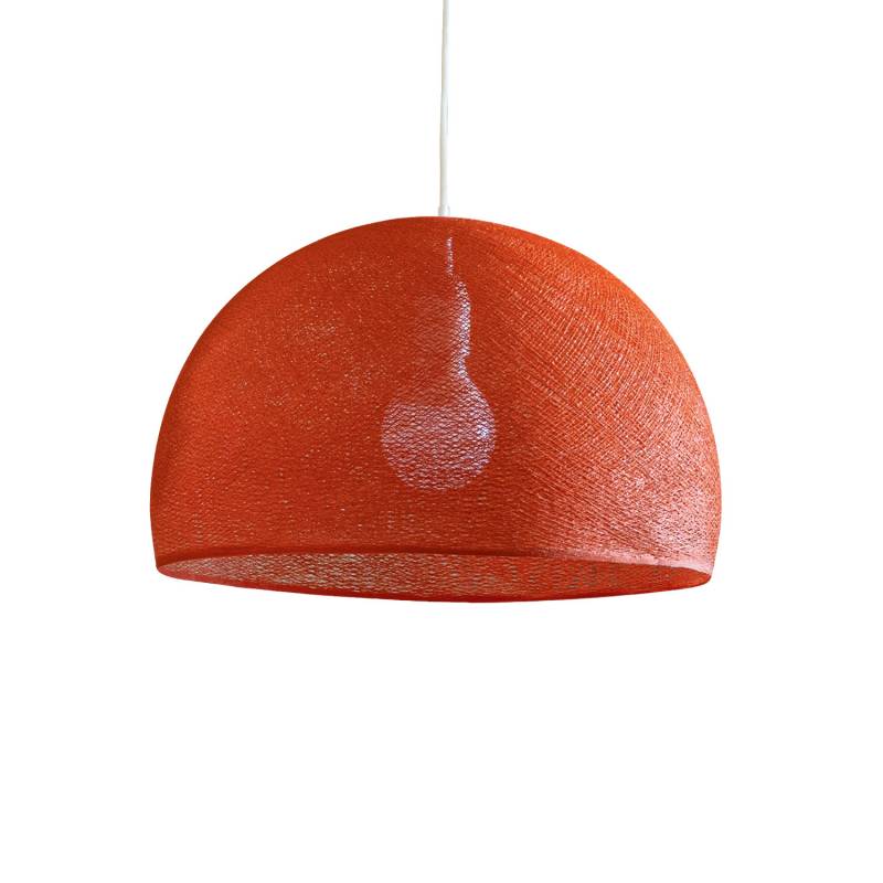 Abat-jour coupole orange fifty 67 avec suspension simple - Single Pendant lamp - La Case de Cousin Paul