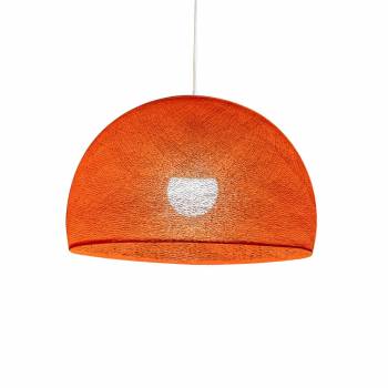 Abat-jour coupole orange fifty 67 avec suspension simple - Single Pendant lamp - La Case de Cousin Paul