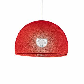 Abat-jour coupole rouge 67 avec suspension simple - Single Pendant lamp - La Case de Cousin Paul