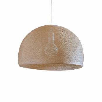 Abat-jour coupole sable 67 avec suspension simple - Single Pendant lamp - La Case de Cousin Paul