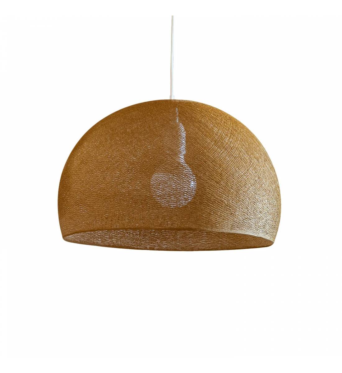 Abat-jour coupole tabac 67 avec suspension simple - Single Pendant lamp - La Case de Cousin Paul