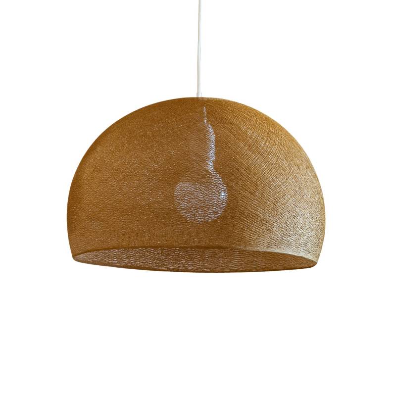 Abat-jour coupole tabac 67 avec suspension simple - Single Pendant lamp - La Case de Cousin Paul