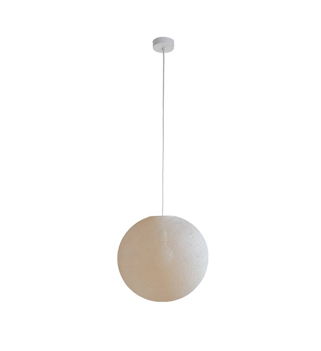 Simple ecru 38 ball - Single Pendant lamp - La Case de Cousin Paul