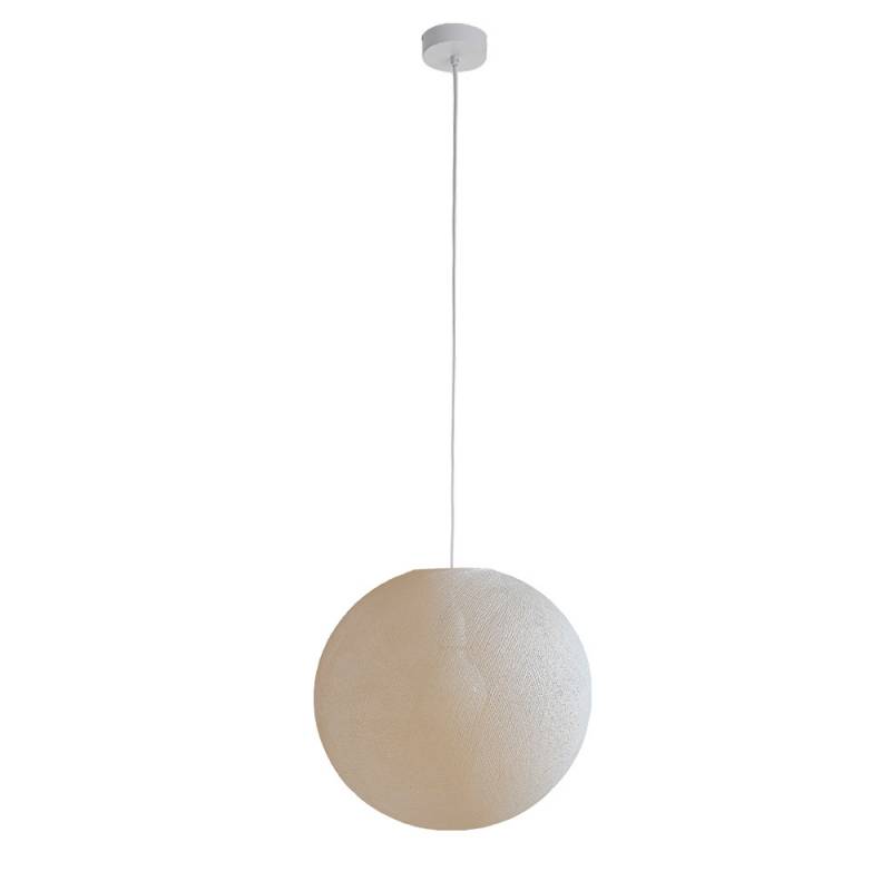 Simple ecru 38 ball - Single Pendant lamp - La Case de Cousin Paul