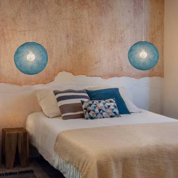 Suspension simple globe 38 bleu paon - Single Pendant lamp - La Case de Cousin Paul