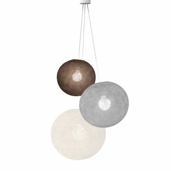 Suspension 3 globes anthracite - perle - blanc - Suspension triple - La Case de Cousin Paul