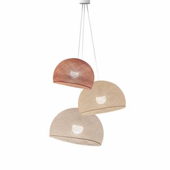 Lampadario cupole 25 nudo - 31 ecru - 38 lino - Driedubbele lamp - La Case de Cousin Paul