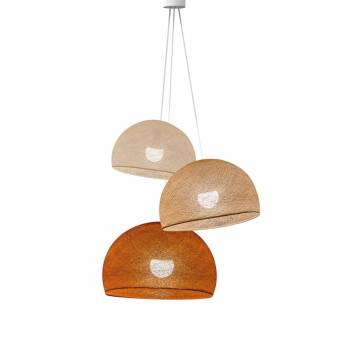 Triple domes lighting 25 linen - 31 sand - 38 havana - Pendant lamp 3 - La Case de Cousin Paul