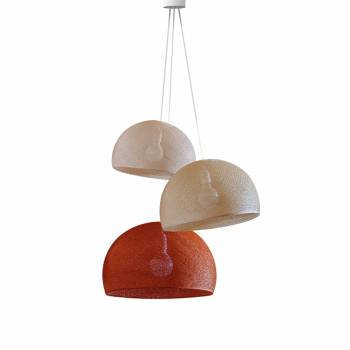 Triple domes lighting 25 linen - 31 sand - 38 havana - Pendant lamp 3 - La Case de Cousin Paul