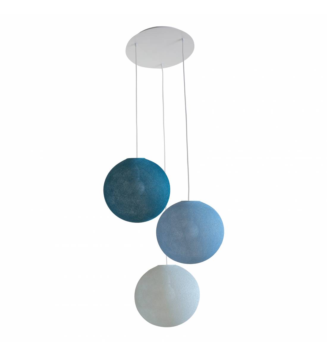 Lámpara de techo 3 globos 31 azul eléctrico - azul - vaquera - Lámpara de techo 3 - La Case de Cousin Paul