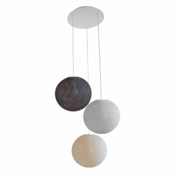 Ceiling fixture 3 globes 31 anthracite - pearl grey - ecru - Ceiling light 3 - La Case de Cousin Paul