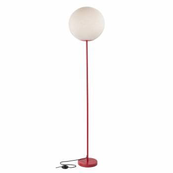 Red Floor lamp with Ecru globe - Floor lamp - La Case de Cousin Paul