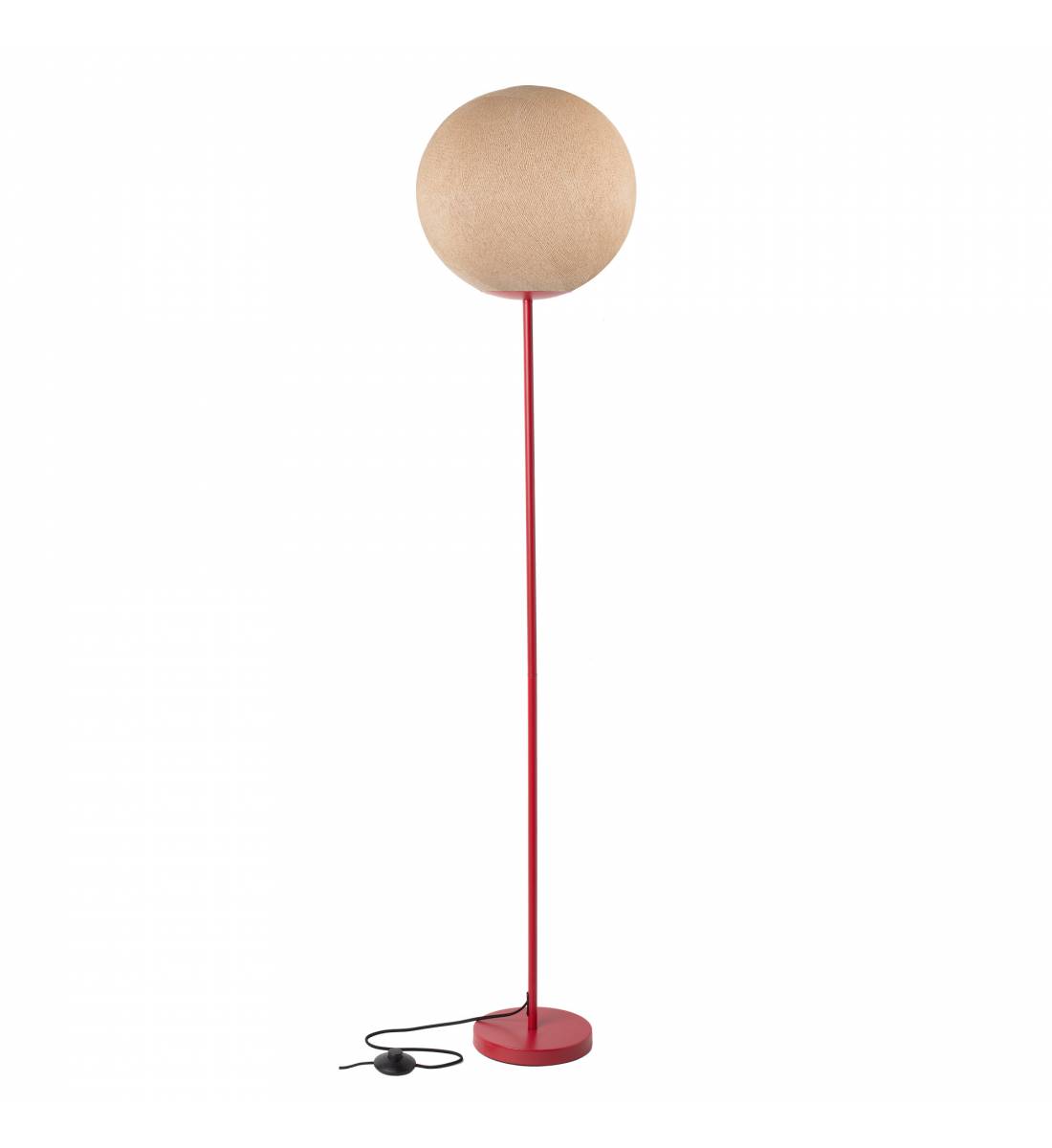 Vloerlamp rood en zijn sable lampenkap - Lantarentje - La Case de Cousin Paul