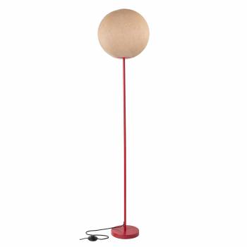 Red Floor lamp with sable globe - Floor lamp - La Case de Cousin Paul
