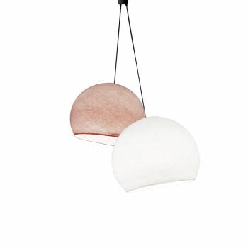 Double lighting sugared almond - white cupolas - Pendant lamp 2 - La Case de Cousin Paul