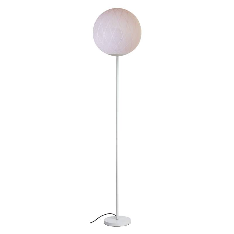 Lampadaire blanc - Globe aimanté Art déco Dragée - Lampadaire - La Case de Cousin Paul