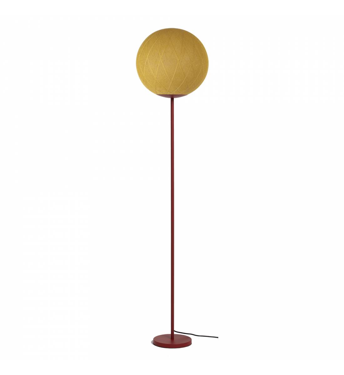 Terracotta Floor lamp with Art Deco Mustard globe - Floor lamp - La Case de Cousin Paul