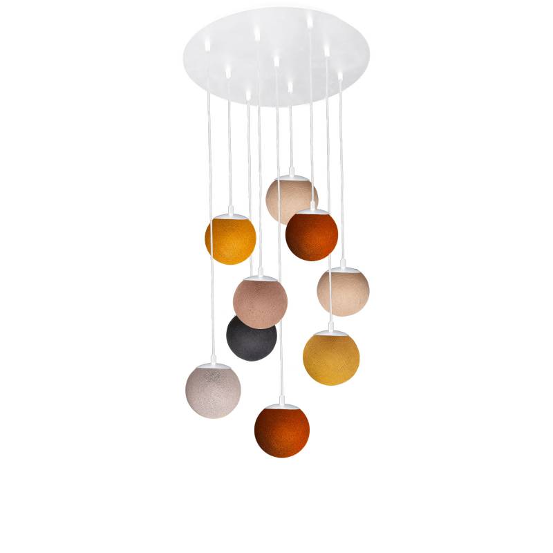 Plafonnier Apapa blanc 9 globes - naturel - Plafonniers - La Case de Cousin Paul Plafonnier Apapa blanc 9 globes - naturel - Plafonniers - La Case de Cousin Paul