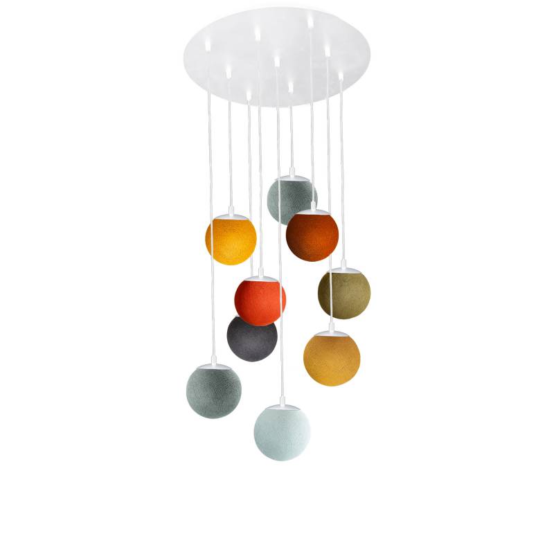 Apapa white ceiling fixture, 9 globes - multicolor - Plafonniers - La Case de Cousin Paul Apapa white ceiling fixture, 9 globes - multicolor - Plafonniers - La Case de Cousin Paul