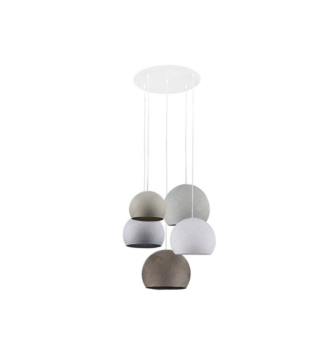 Plafonnier blanc 5 coupoles - Gris - Plafonnier 5 - La Case de Cousin Paul