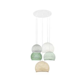 Plafonnier blanc 5 coupoles - Vert - Plafonnier 5 - La Case de Cousin Paul