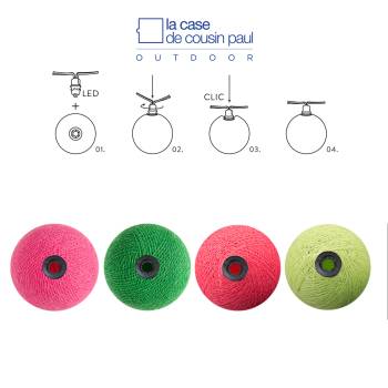 Guirnalda luminosa 24 bolas - Sangria - Interior y exterior - In & Outdoor - La Case de Cousin Paul