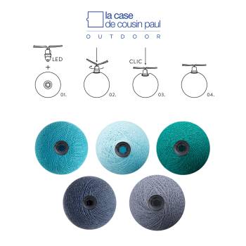 Guirnalda luminosa 24 bolas - Blue Moon - Interior y exterior - In & Outdoor - La Case de Cousin Paul