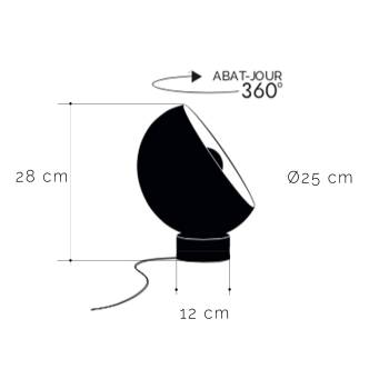 Bebop, lampe de table avec abat-jour à 360 degrés, anthracite 25cm - Table lamp - La Case de Cousin Paul