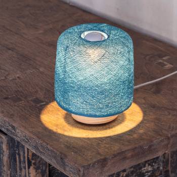 Lampe à poser Madison Bleu Paon - Upcycling - Upcycling - La Case de Cousin Paul